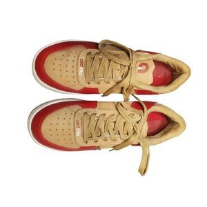 Rare Akcdemiks Red and Tan Leather Sneakers Size 9